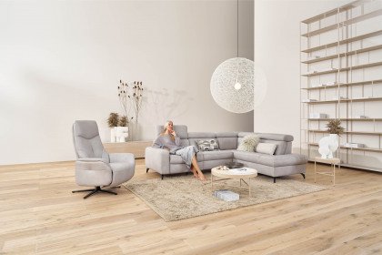 9566 von Himolla - Ledersofa Ausführung rechts asche