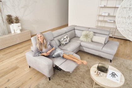 9566 von Himolla - Ledersofa Ausführung rechts asche