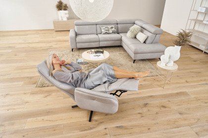 9566 von Himolla - Ledersofa Ausführung rechts asche