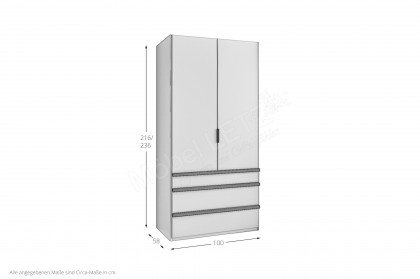 Oxford von Wimex - Falttüren-Kleiderschrank graphit