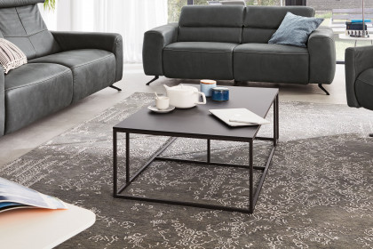Nela von Musterring - Couchtisch ca. 120 x 70 cm Keramik nero/ Metall schwarz