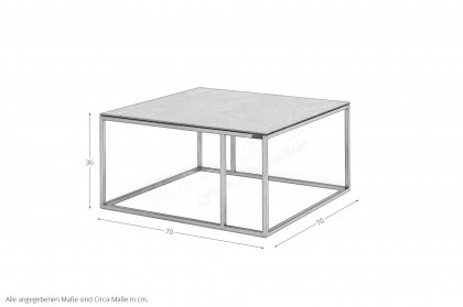 Nela von Musterring - Couchtisch ca. 70 x 70 cm Asteiche/ Metall schwarz