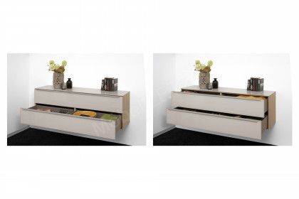 Alegro2 Style von Nolte - Hängekommode Artisan-Eiche & Perlaglas