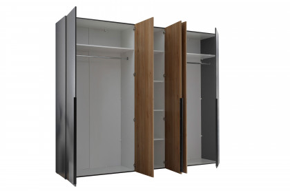 Aska von POL Power - Schlafzimmerschrank 5-türig graphit - Mauvella Oak