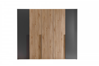 Aska von POL Power - Schlafzimmerschrank 5-türig graphit - Mauvella Oak