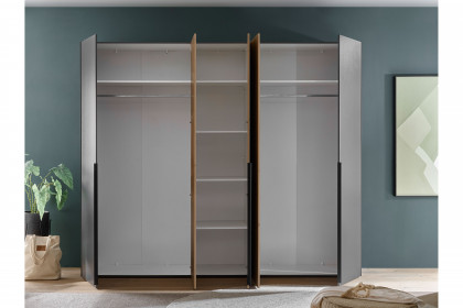 Aska von POL Power - Schlafzimmerschrank 5-türig graphit - Mauvella Oak