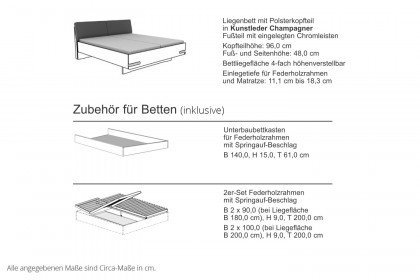 Savona 2.0 von Musterring - Bett Bianco-Eiche mit Springauf-Rahmen