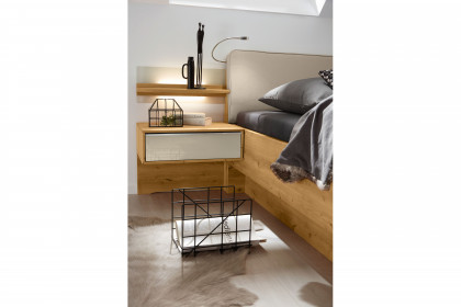 Savona 2.0 von Musterring - Bett Bianco-Eiche mit Springauf-Rahmen
