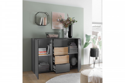Aska von POL Power - Schlafzimmer-Set graphit - Mauvella Eiche