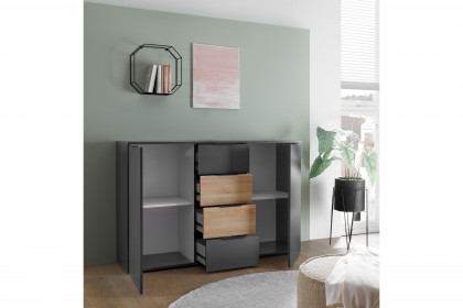 Aska von POL Power - Schlafzimmer-Set graphit - Mauvella Eiche