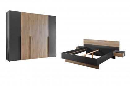 Aska von POL Power - Schlafzimmer-Einrichtung dunkelgrau - Mauvella Oak