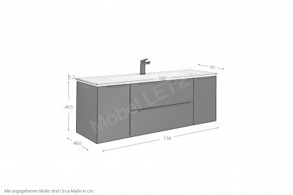 Bad 124 von Leonardo living - Badezimmer in Glas Schwarz