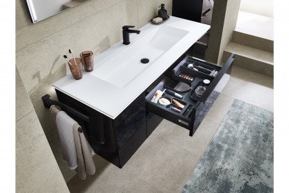 Bad 124 von Leonardo living - Badezimmer in Glas Schwarz