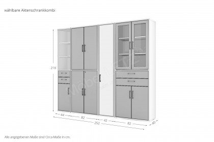 Big Profi Office von Mäusbacher - Büromöbel-Kombi in Ice White und Kreidegrau