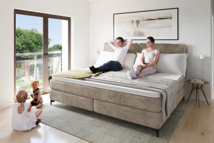 Systembett von Abrilux - Boxspring-Familienbett Relax beige