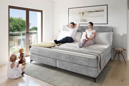 Systembett von Abrilux - Boxspring-Familienbett Relax grau