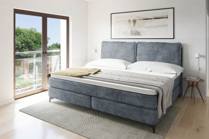 Systembett von Abrilux - Boxspring-Familienbett Relax blaugrau