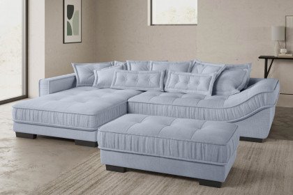 Diwan II von Nova Via - Ecksofa Ausführung links blue-grey