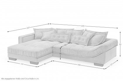 Diwan II von Nova Via - Ecksofa Ausführung links blue-grey