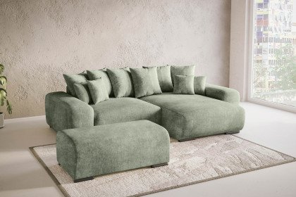 Glamour de Luxe II von Nova Via - Ecksofa rechts green