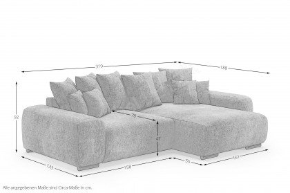 Glamour de Luxe II von Nova Via - Ecksofa rechts green