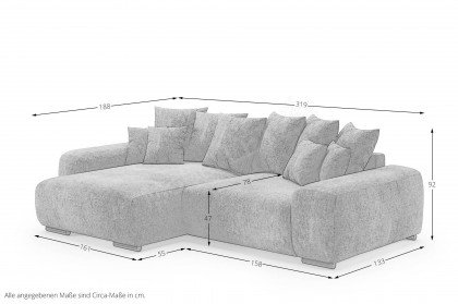 Glamour de Luxe II von Nova Via - Ecksofa links green
