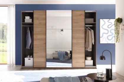 Bravo-sleeping von POL Power - Schwebetürenschrank Mauvella Oak - Spiegel