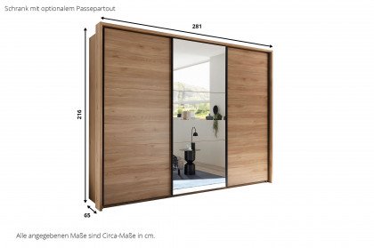Bravo-sleeping von POL Power - Schwebetürenschrank Mauvella Oak - Spiegel