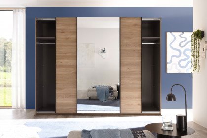 Bravo-sleeping von POL Power - Schwebetürenschrank Mauvella Oak - Spiegel
