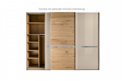 Savona 2.0 von Musterring - Schrank 250 cm breit Glas champagner - Eiche