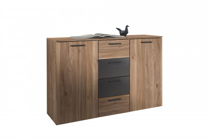 Bravo-Aschau von POL Power - Kommode 2 Türen + 4 Schubladen Mauvella Oak