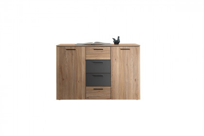 Bravo-Aschau von POL Power - Kommode 2 Türen + 4 Schubladen Mauvella Oak