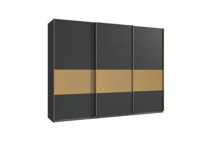 Dubai von Wimex - Schwebetürenschrank grafit/ goldfarben