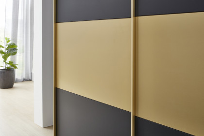 Dubai von Wimex - Schwebetürenschrank grafit/ goldfarben