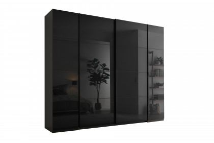 Mufo von SchlafKONTOR - Schrank mit Schwebe- und Drehtüren graphit - Grauglas