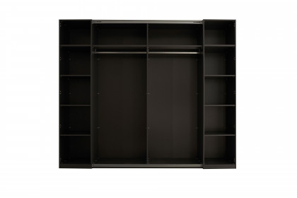Mufo von SchlafKONTOR - Schrank mit Schwebe- und Drehtüren graphit - Grauglas