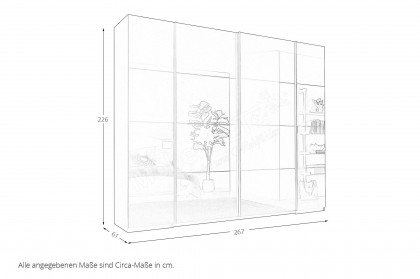 Mufo von SchlafKONTOR - Schrank mit Schwebe- und Drehtüren graphit - Grauglas