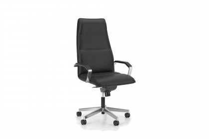 Prado-Office von Nowy Styl - Bürodrehstuhl mit schwarzem Kunstlederbezug