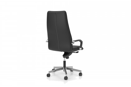 Prado-Office von Nowy Styl - Bürodrehstuhl mit schwarzem Kunstlederbezug