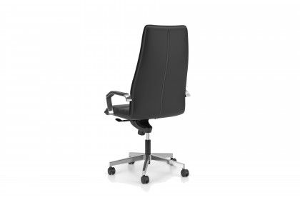 Prado-Office von Nowy Styl - Bürodrehstuhl mit schwarzem Kunstlederbezug