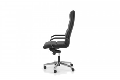 Prado-Office von Nowy Styl - Bürodrehstuhl mit schwarzem Kunstlederbezug