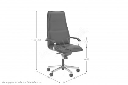 Prado-Office von Nowy Styl - Bürodrehstuhl mit schwarzem Kunstlederbezug