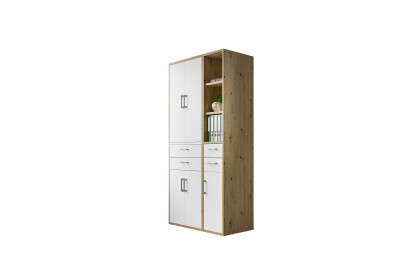 Big Profi Office von Mäusbacher - hoher Büroschrank in Ice White & Asteiche NB