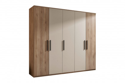 Danao von SchlafKONTOR - 5-türiger Kleiderschrank Mauvella Eiche - kashmir