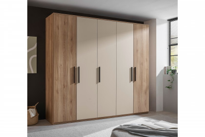 Danao von SchlafKONTOR - 5-türiger Kleiderschrank Mauvella Eiche - kashmir