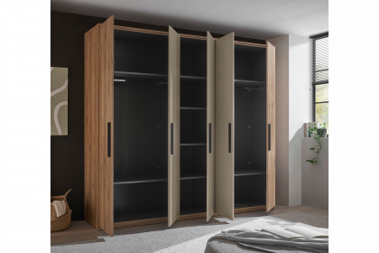 Danao von SchlafKONTOR - 5-türiger Kleiderschrank Mauvella Eiche - kashmir