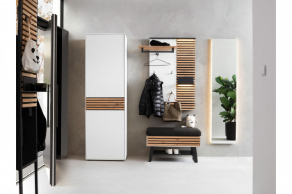 Yonna aus der SCHÖNER WOHNEN-Kollektion - Garderobe Kerneiche natur gebürstet/ Lack weiß