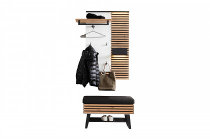 Yonna aus der SCHÖNER WOHNEN-Kollektion - Garderobe Kerneiche natur gebürstet/ Lack weiß
