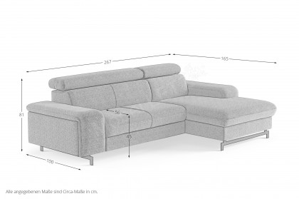 Emma-LE25 von COTTA - Couchgarnitur Variante rechts green