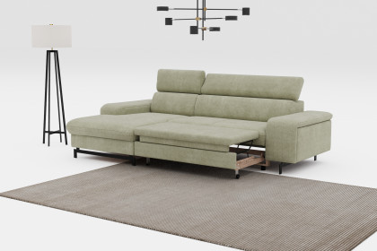 Emma-LE25 von COTTA - Couchgarnitur Variante links green